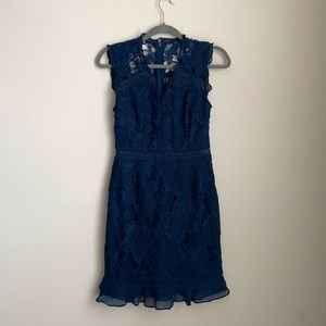 Cooper St - Lustrous Lace Sheath Dress - Navy (Size 4)